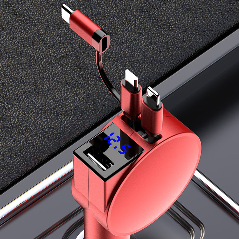 PowerPull 3X™ | 3-in-1 einziehbarer Schnelllade-Autoadapter