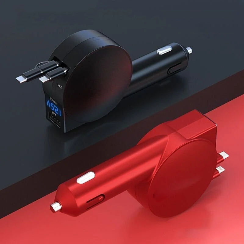 PowerPull 3X™ | 3-in-1 einziehbarer Schnelllade-Autoadapter