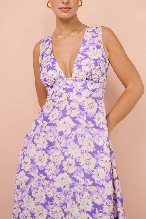 Imprinta™ | Herbst Maxi Kleid Violett