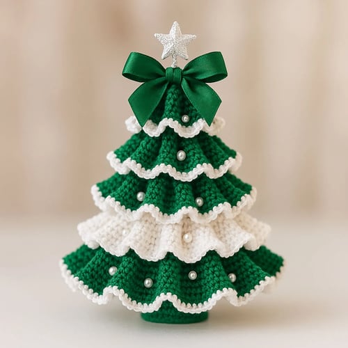 1+1 GRATIS | KnitGlow® DIY Häkelbaum-Set – Handgemachte Weihnachtsdeko mit Herz