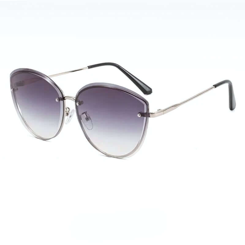 50% RABATT | SolarCharm Cat-Eye | Sonnenbrille Damen, Randlose Katzenaugenform UV400