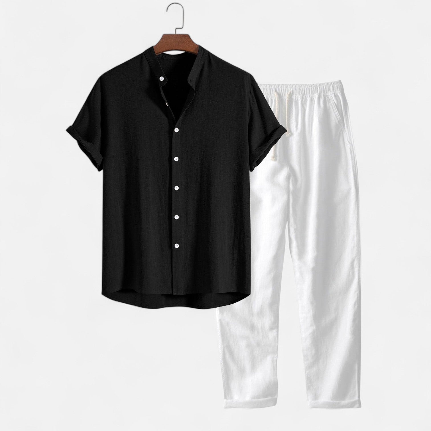 Men's Linen Shirt and Pants Set – Breathable Comfort, Casual Refinement