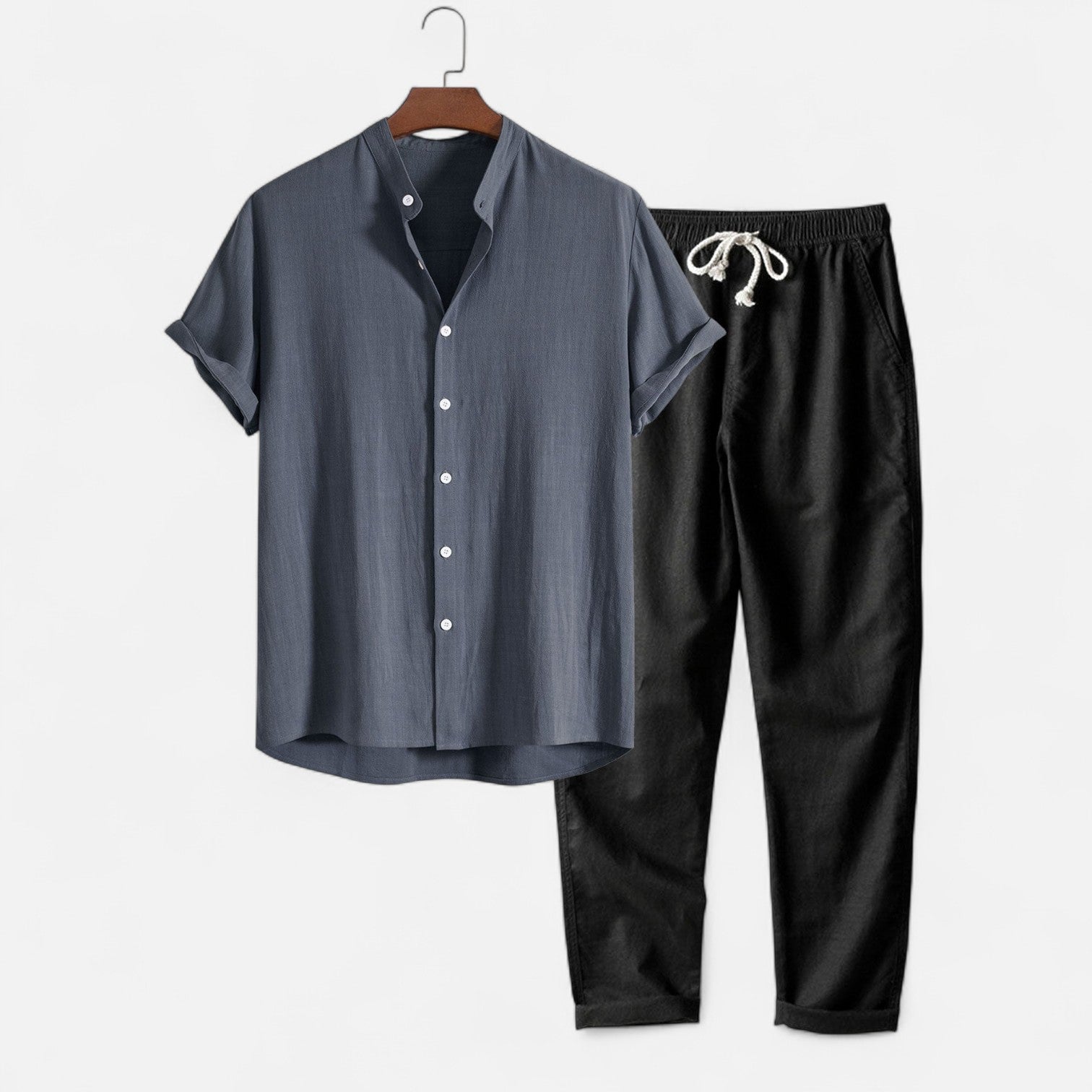 Men's Linen Shirt and Pants Set – Breathable Comfort, Casual Refinement