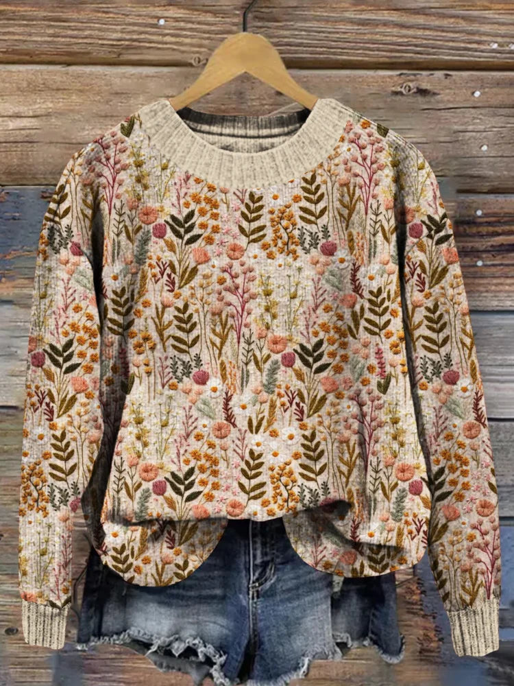 Eleonora - Bequemer geblümter Pullover