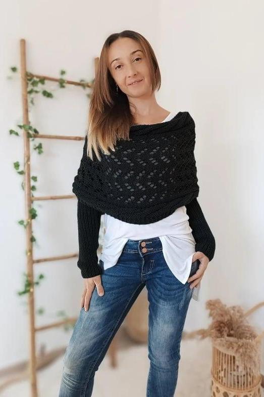 Zenina® | Doppelten Ärmeln Shawl Schal