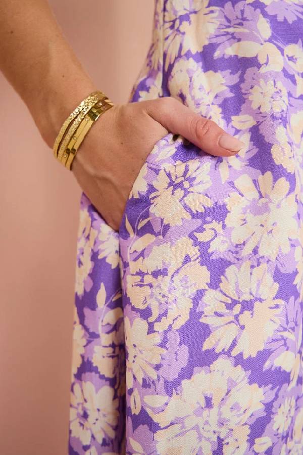Imprinta™ | Herbst Maxi Kleid Violett