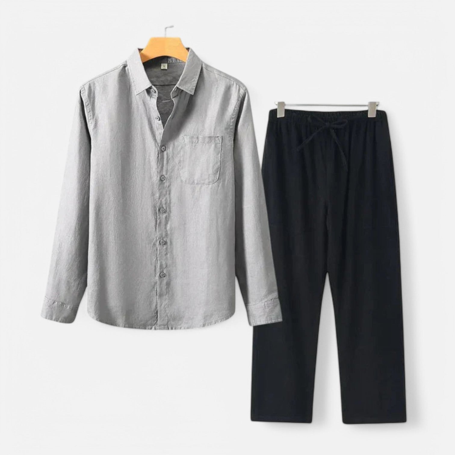 Long Sleeve Linen Blend Shirt