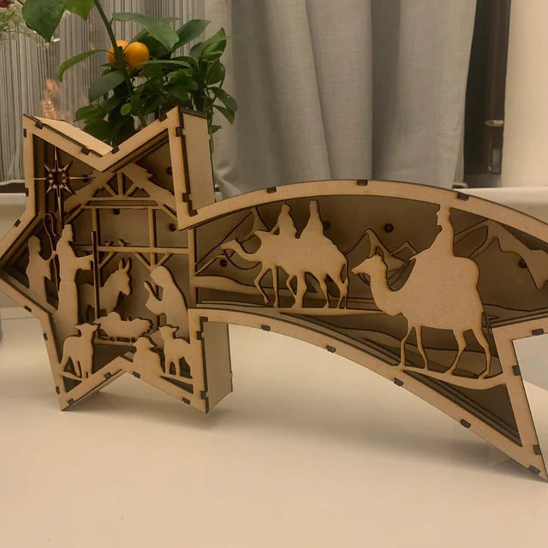 LumiStar® | WoodGlow LED-Sternlampe – Gemütliche Weihnachtsdekoration aus Holz