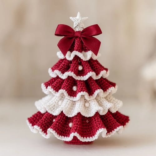 1+1 GRATIS | KnitGlow® DIY Häkelbaum-Set – Handgemachte Weihnachtsdeko mit Herz