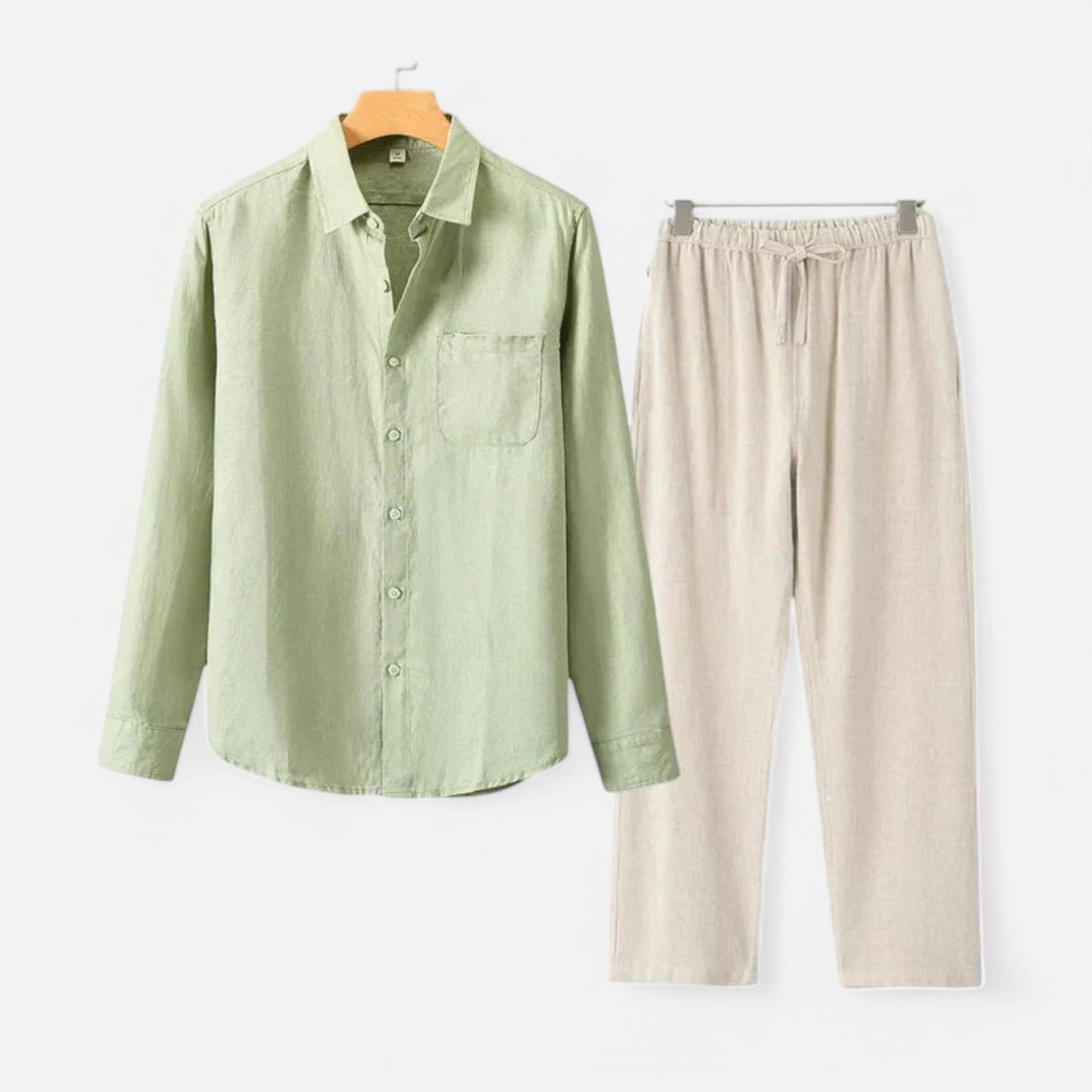 Long Sleeve Linen Blend Shirt