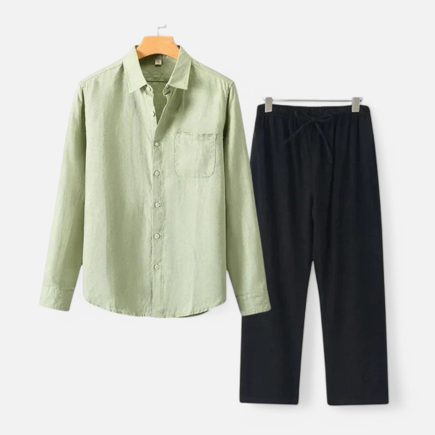 Long Sleeve Linen Blend Shirt
