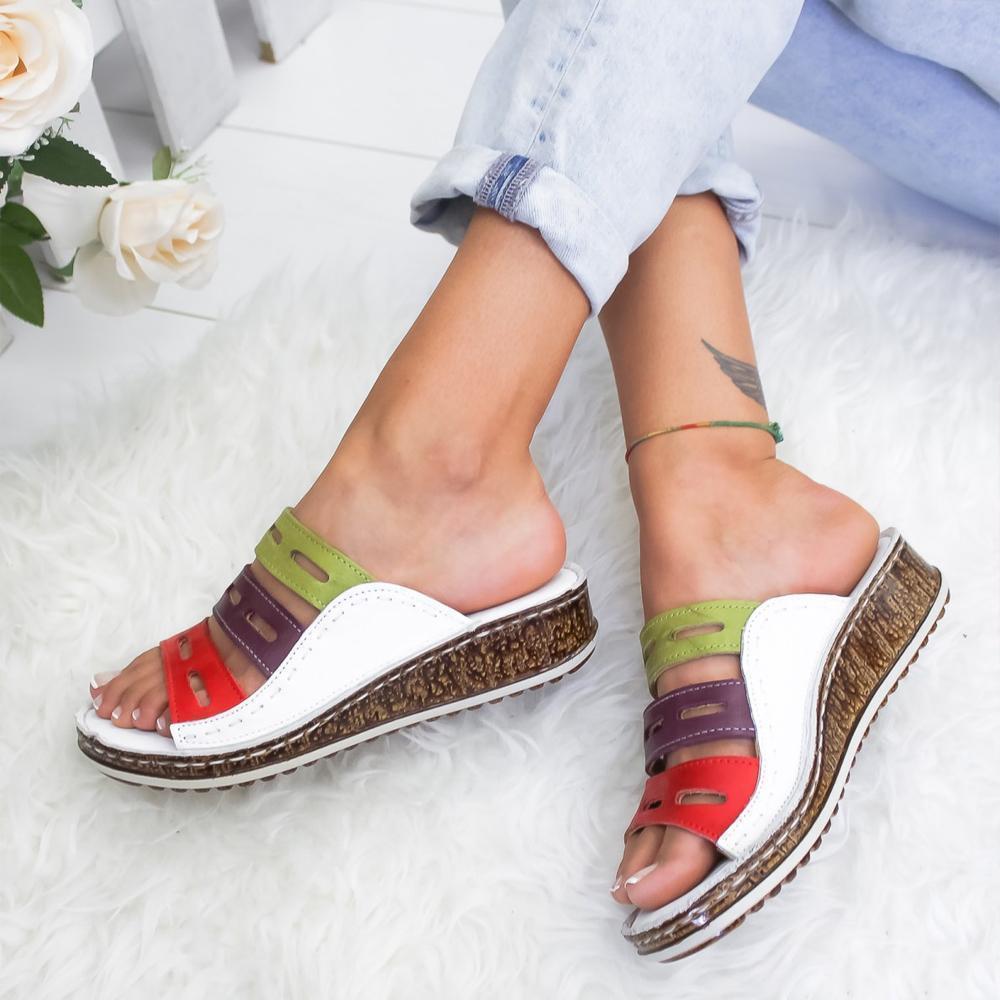 TrioStep™ | Damen-modische-drei-Farbe-Nähen-Sandale