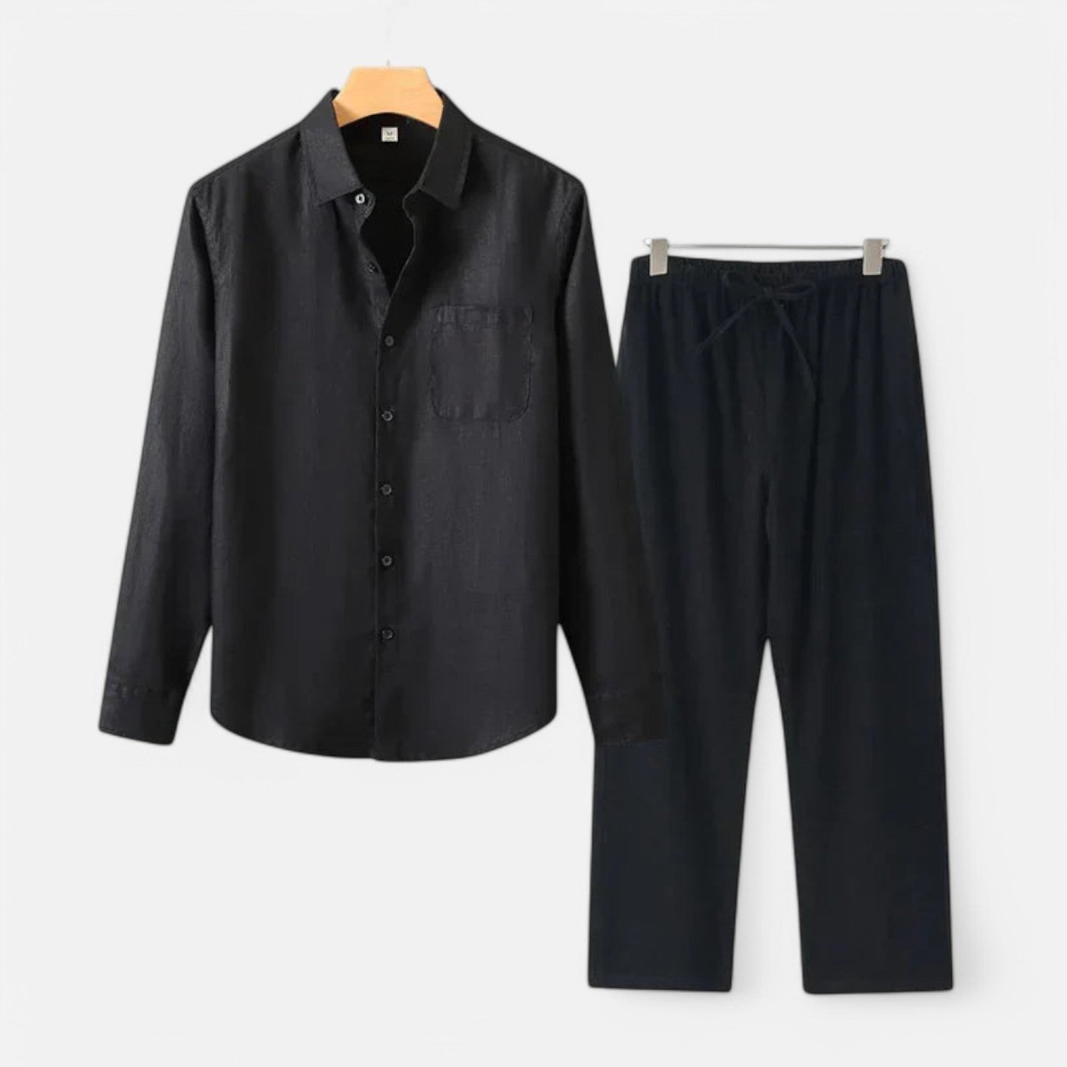 Long Sleeve Linen Blend Shirt