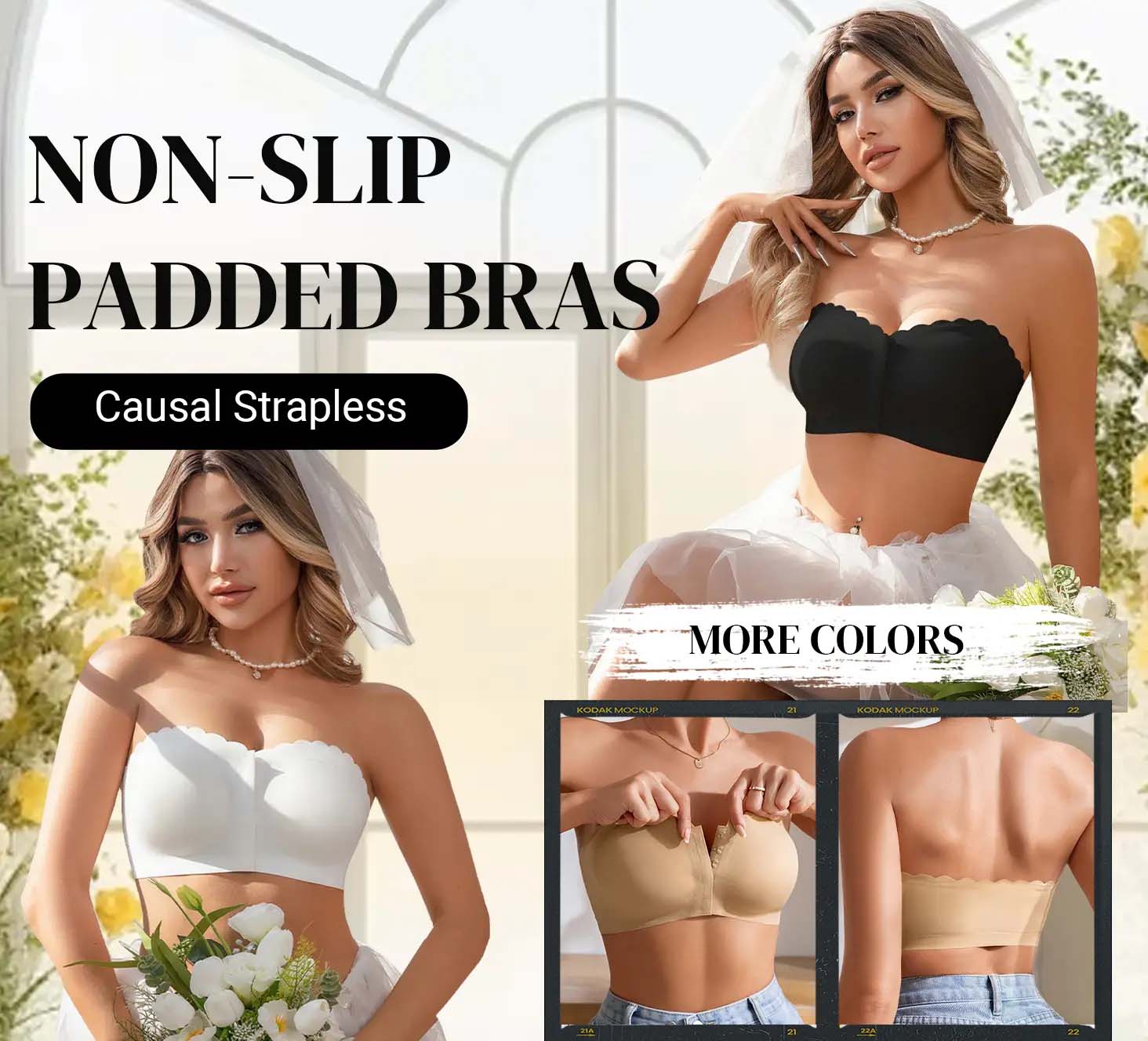 1+1 GRATIS | Nudella® | Trägerloser Bandeau-BH für nahtlose Oberteile
