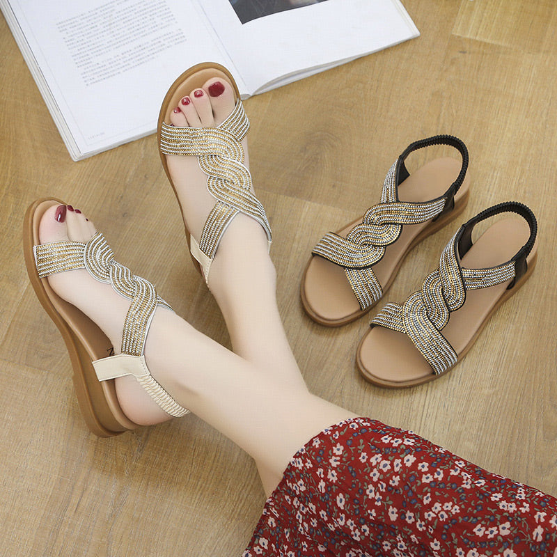 StepNest™ | Flache Sandalen Damen Sommer Freizeit Zehentrenner mit Weiche Fußbett