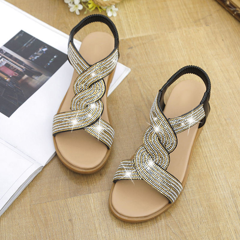 StepNest™ | Flache Sandalen Damen Sommer Freizeit Zehentrenner mit Weiche Fußbett