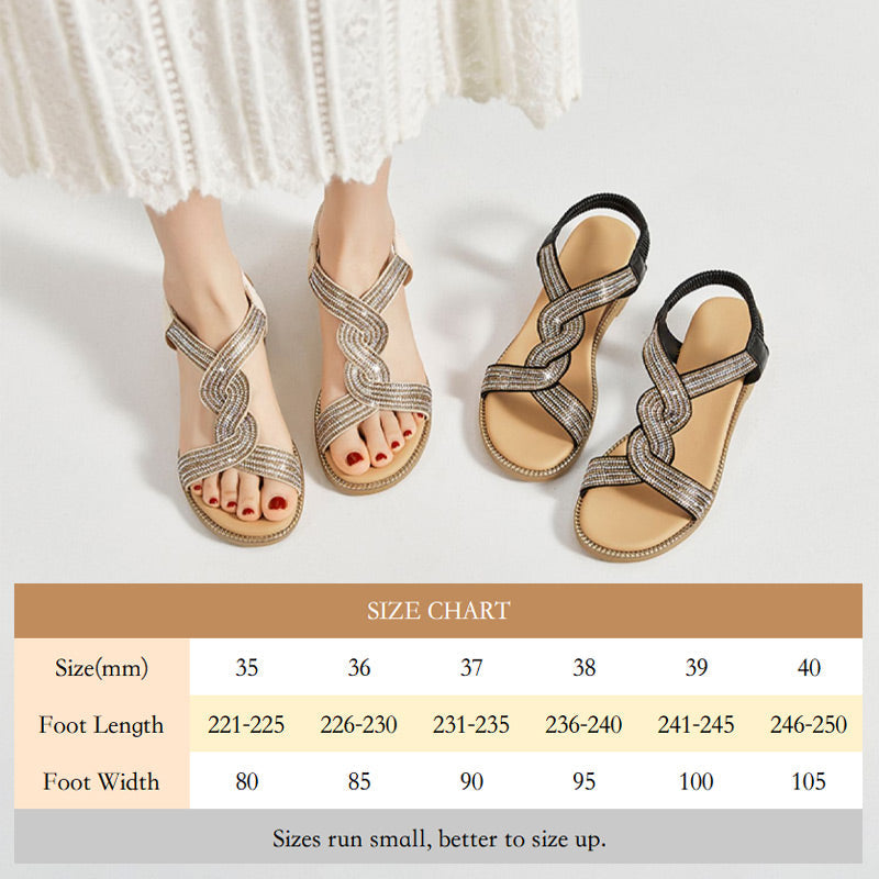 StepNest™ | Flache Sandalen Damen Sommer Freizeit Zehentrenner mit Weiche Fußbett
