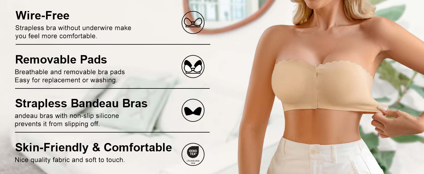 1+1 GRATIS | Nudella® | Trägerloser Bandeau-BH für nahtlose Oberteile