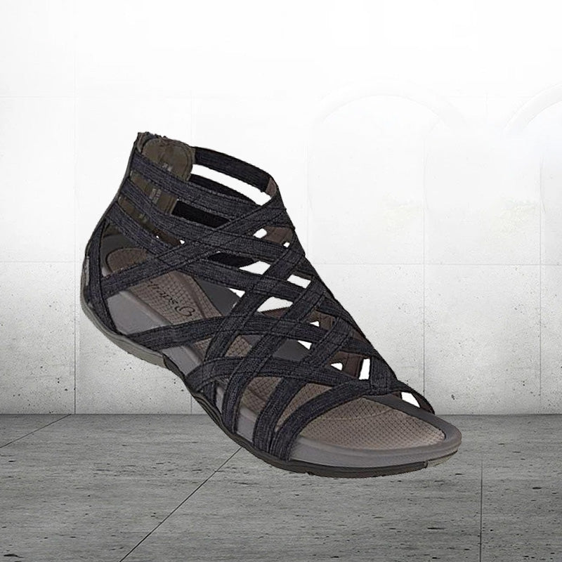 Runder Zehenpartie | Hohle römische Gladiator-Sandalen