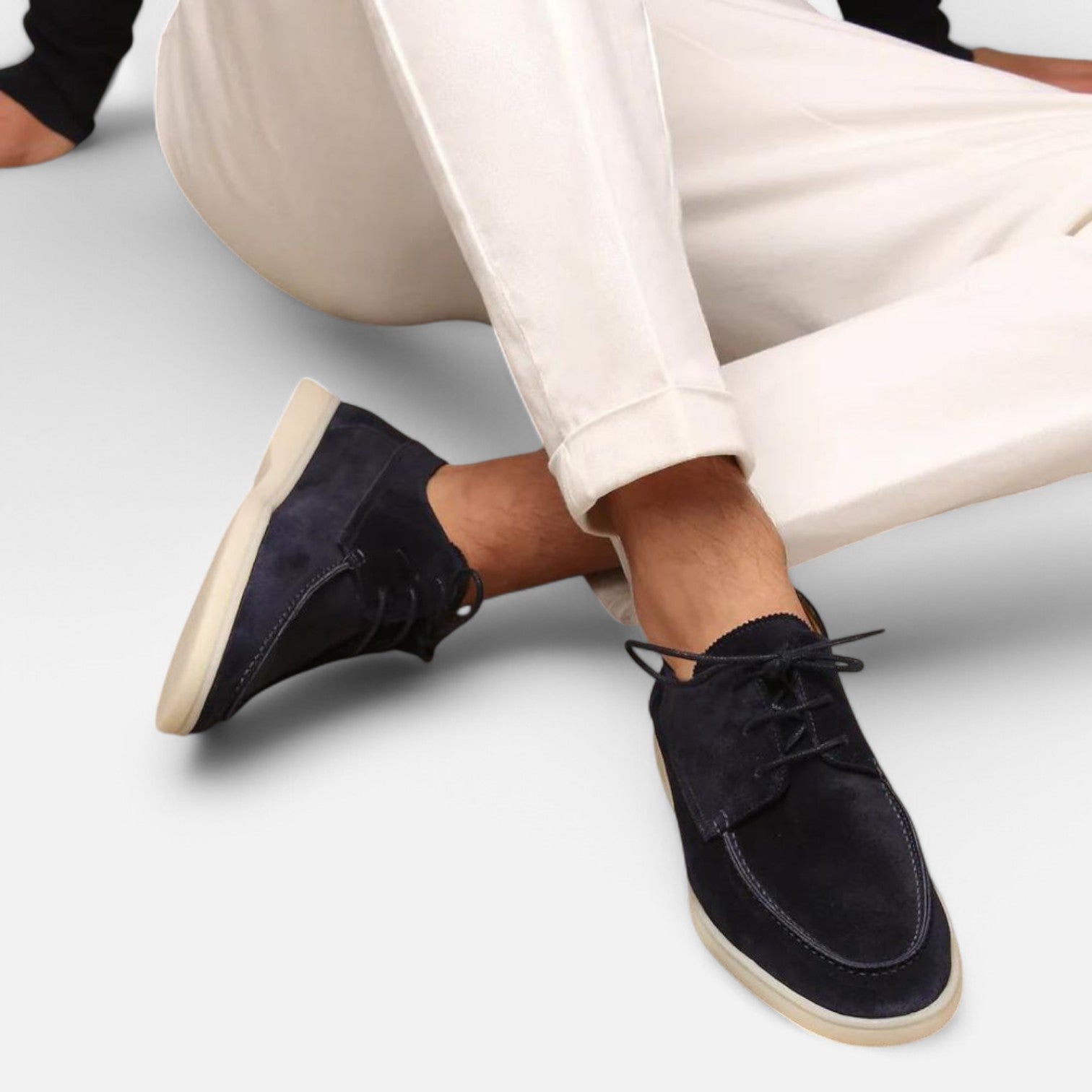 Suede Loafers for Men with Laces