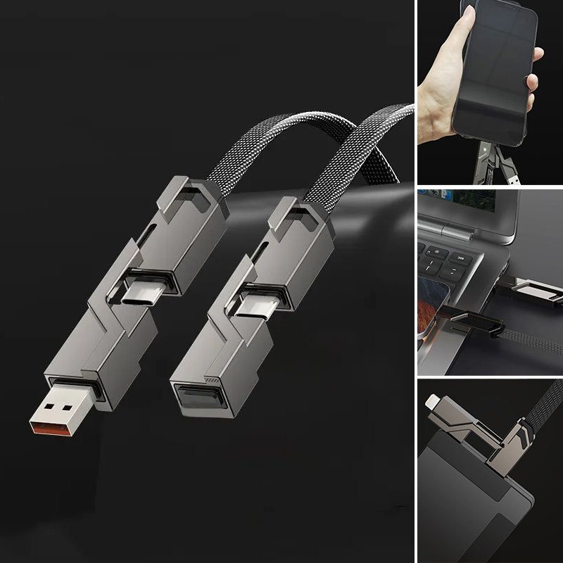 Quadra™ | 4-in-1 geflochtenes Anti-Tangle-Ladekabel