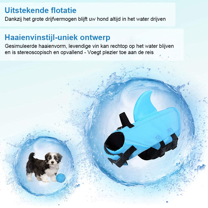 PawFin | Schwimmweste mit Haifischflosse für Hunde