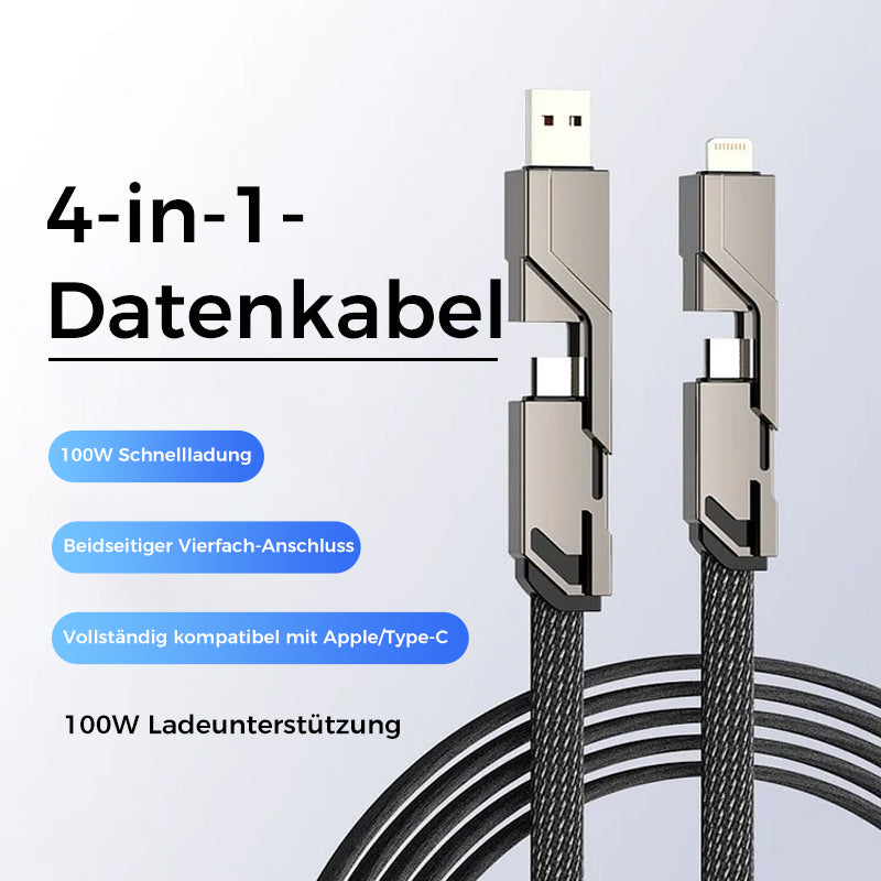 Quadra™ | 4-in-1 geflochtenes Anti-Tangle-Ladekabel