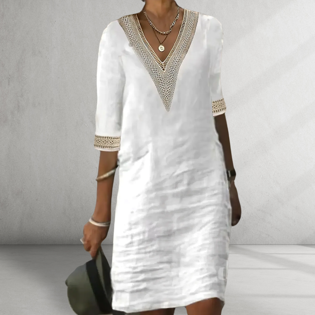 Novirea™ | Baumwoll-Leinen Sommerkleid