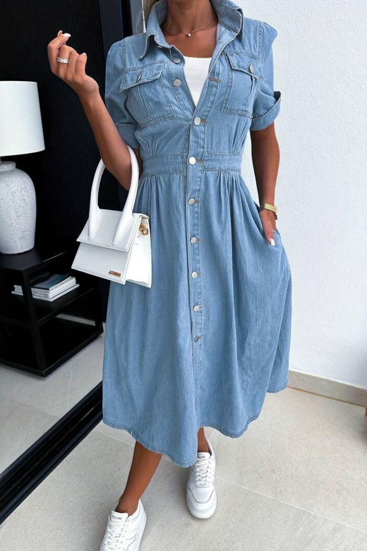 Astrid™ | Trendiges Jeanskleid
