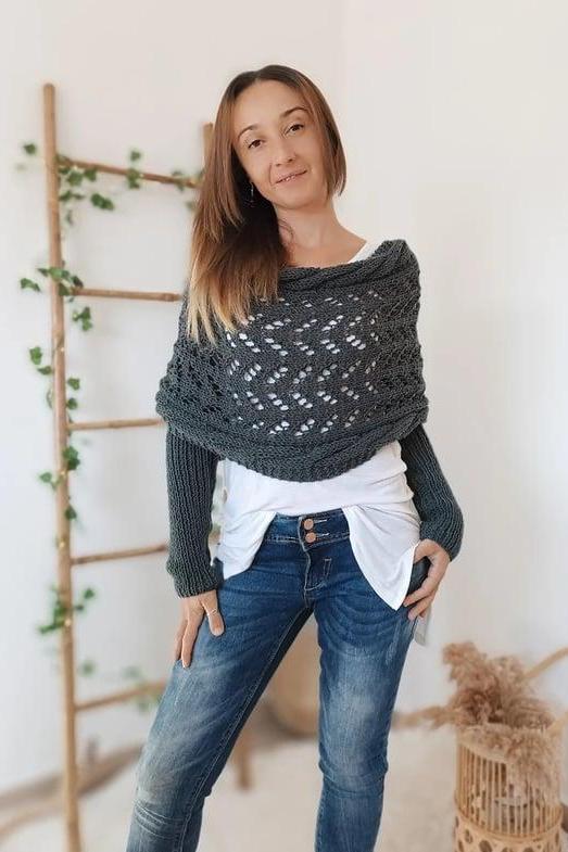 Zenina® | Doppelten Ärmeln Shawl Schal