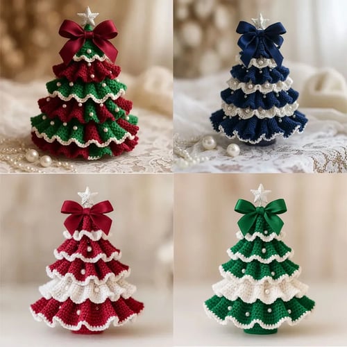 1+1 GRATIS | KnitGlow® DIY Häkelbaum-Set – Handgemachte Weihnachtsdeko mit Herz