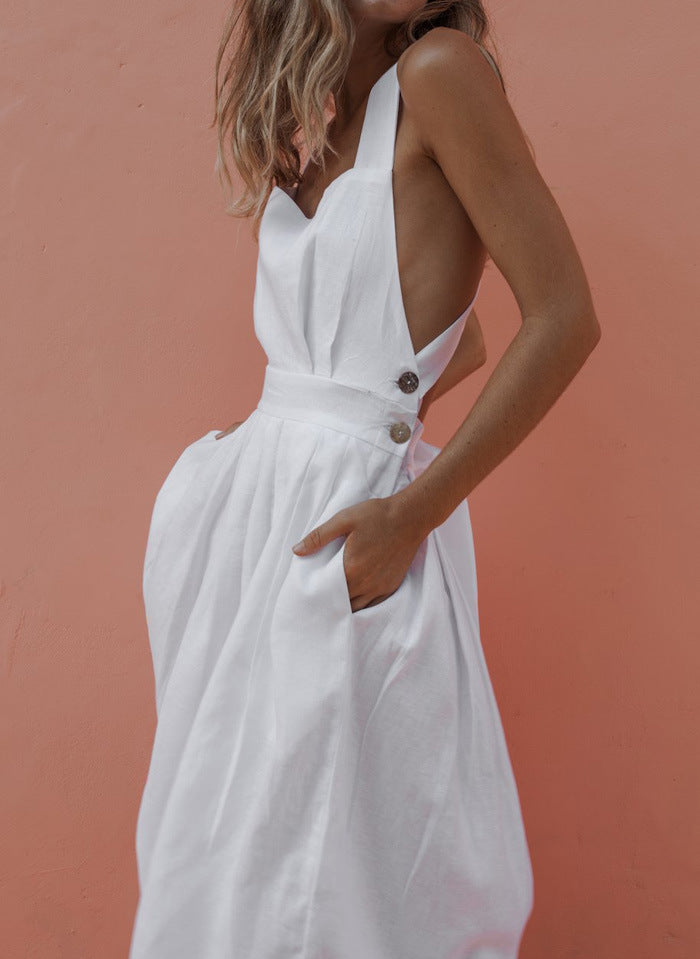 Chic-Chiffon-Kleid | Rückenfreies Sommerkleid mit Spitze