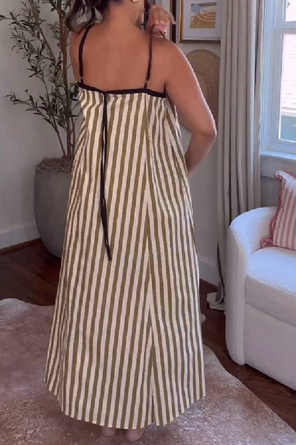 Zavelle™ | Lässiges Streifenträgerkleid