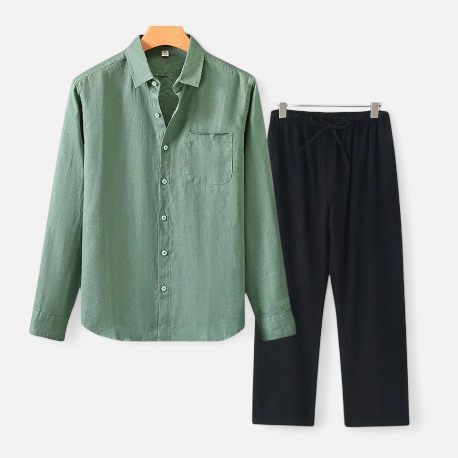 Long Sleeve Linen Blend Shirt