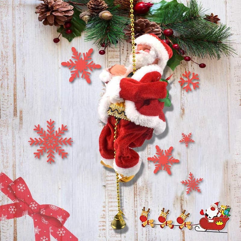 MerryClimb® | SantaTone Weihnachtsmann mit Musik – kletternde Dekofigur