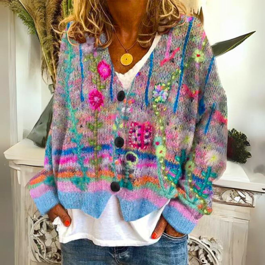 Carolin - Weicher Und Bunter Strickpullover