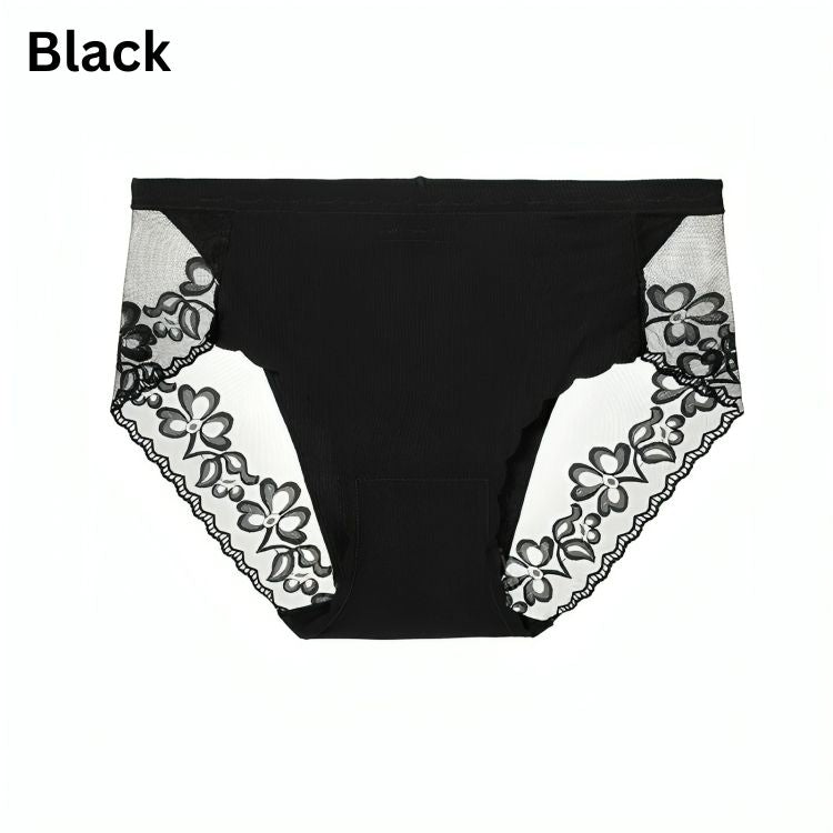 Damen High Waist Slip in Schwarz, figurformende Unterwäsche mit Spitze und transparentem Mesh Design, bequemer Shapewear Slip für Alltag und besondere Anlässe