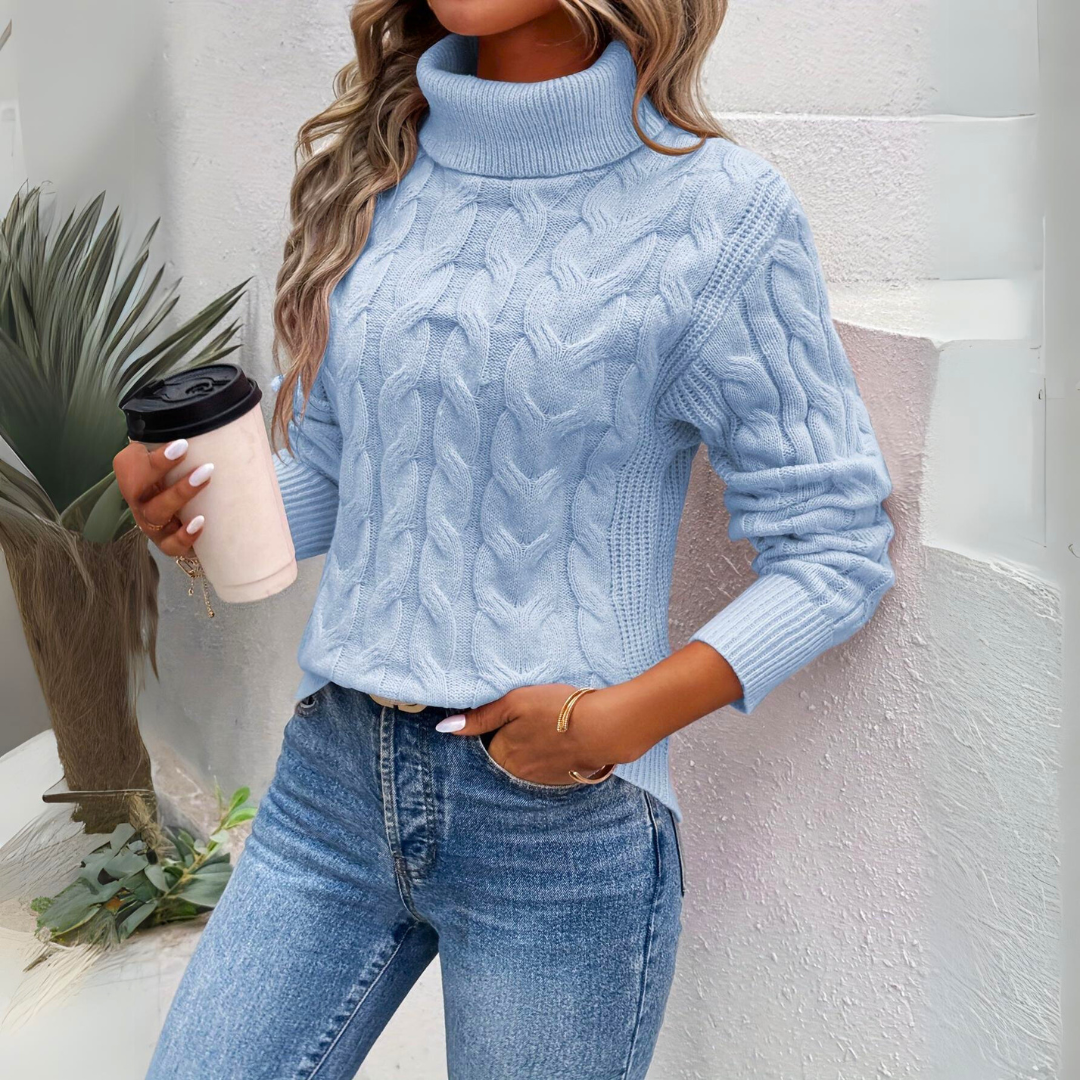 Charlotte - Warmer Gestrickter Damen Rollkragenpullover