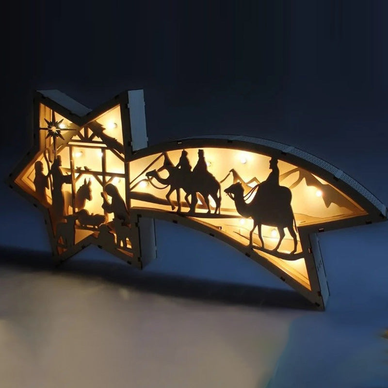 LumiStar® | WoodGlow LED-Sternlampe – Gemütliche Weihnachtsdekoration aus Holz