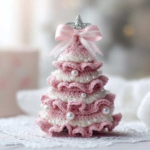 1+1 GRATIS | KnitGlow® DIY Häkelbaum-Set – Handgemachte Weihnachtsdeko mit Herz