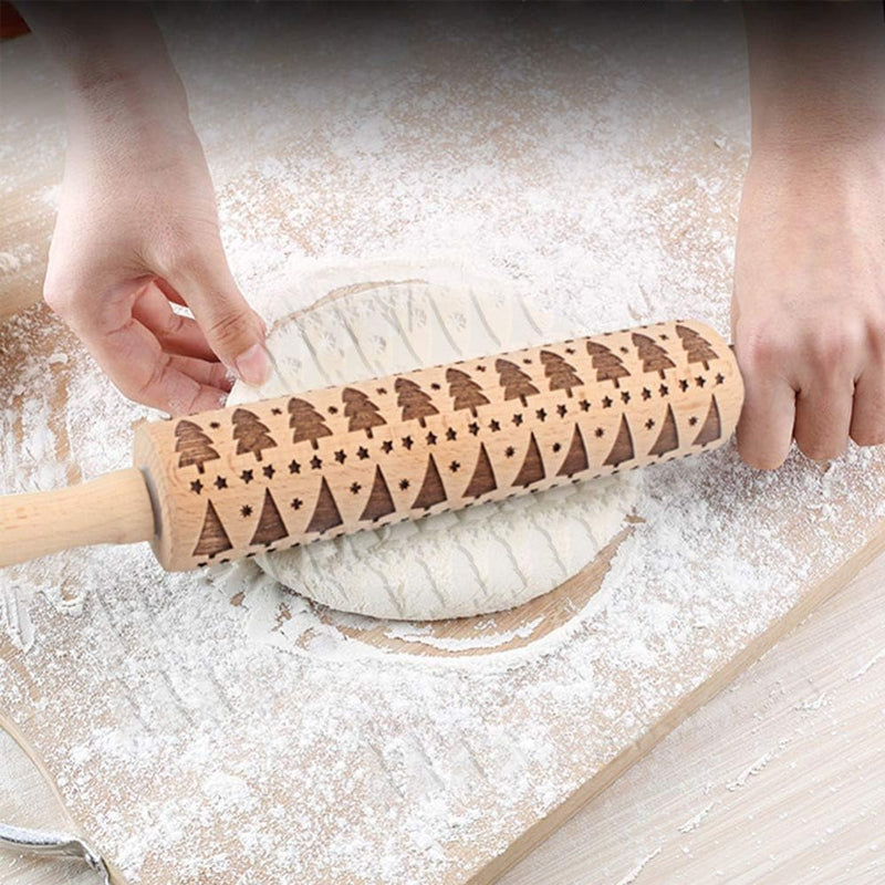 HolidayCarve® | PatternRod Baking Pattern Rod – Festive Embossing for Cookies