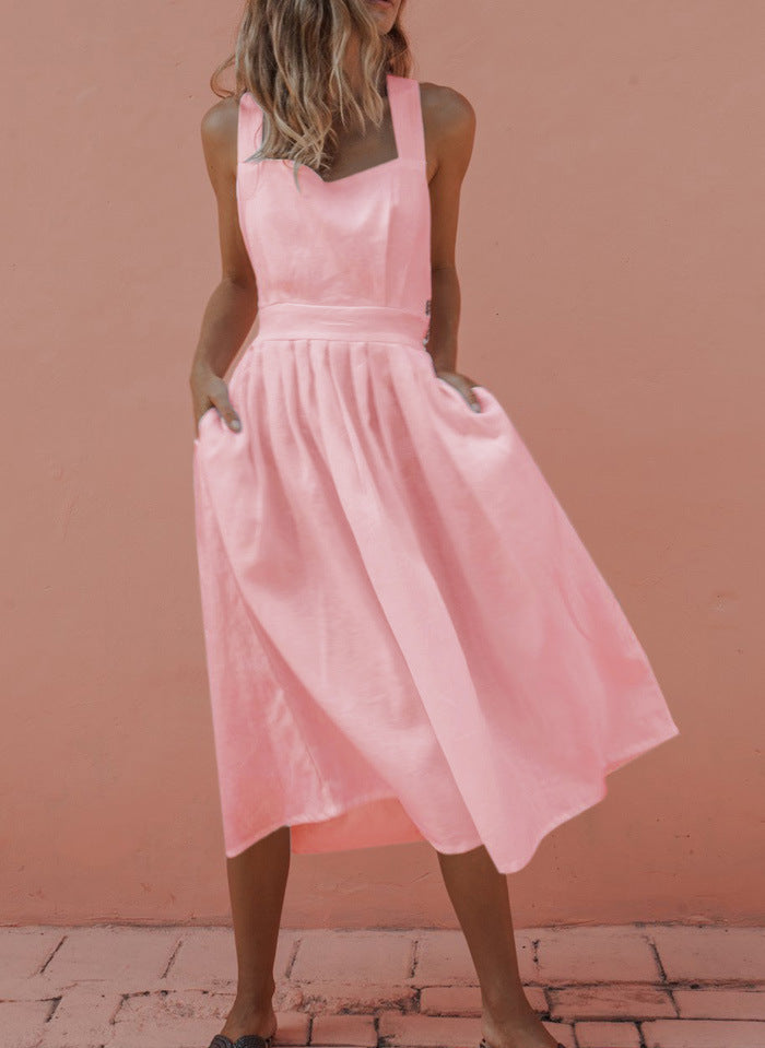 Chic-Chiffon-Kleid | Rückenfreies Sommerkleid mit Spitze