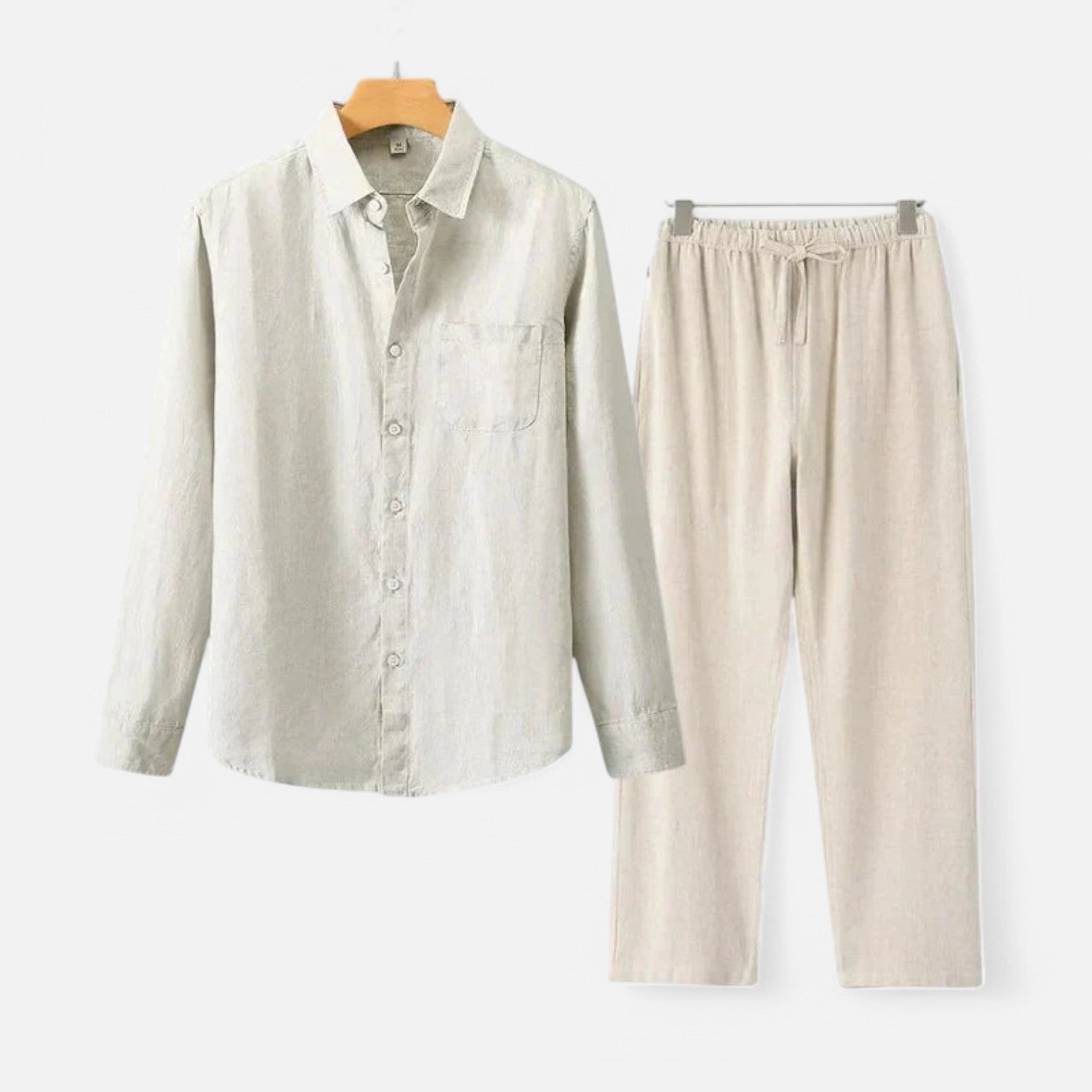 Long Sleeve Linen Blend Shirt