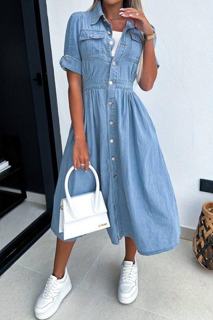 Astrid™ | Trendiges Jeanskleid