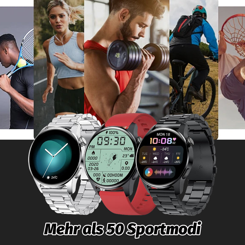 Fitnova™ | Sportuhr mit Herz & Blutzucker-Messung, Bluetooth