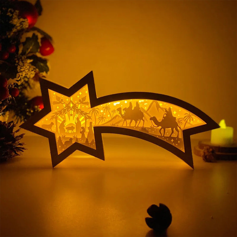 LumiStar® | WoodGlow LED-Sternlampe – Gemütliche Weihnachtsdekoration aus Holz