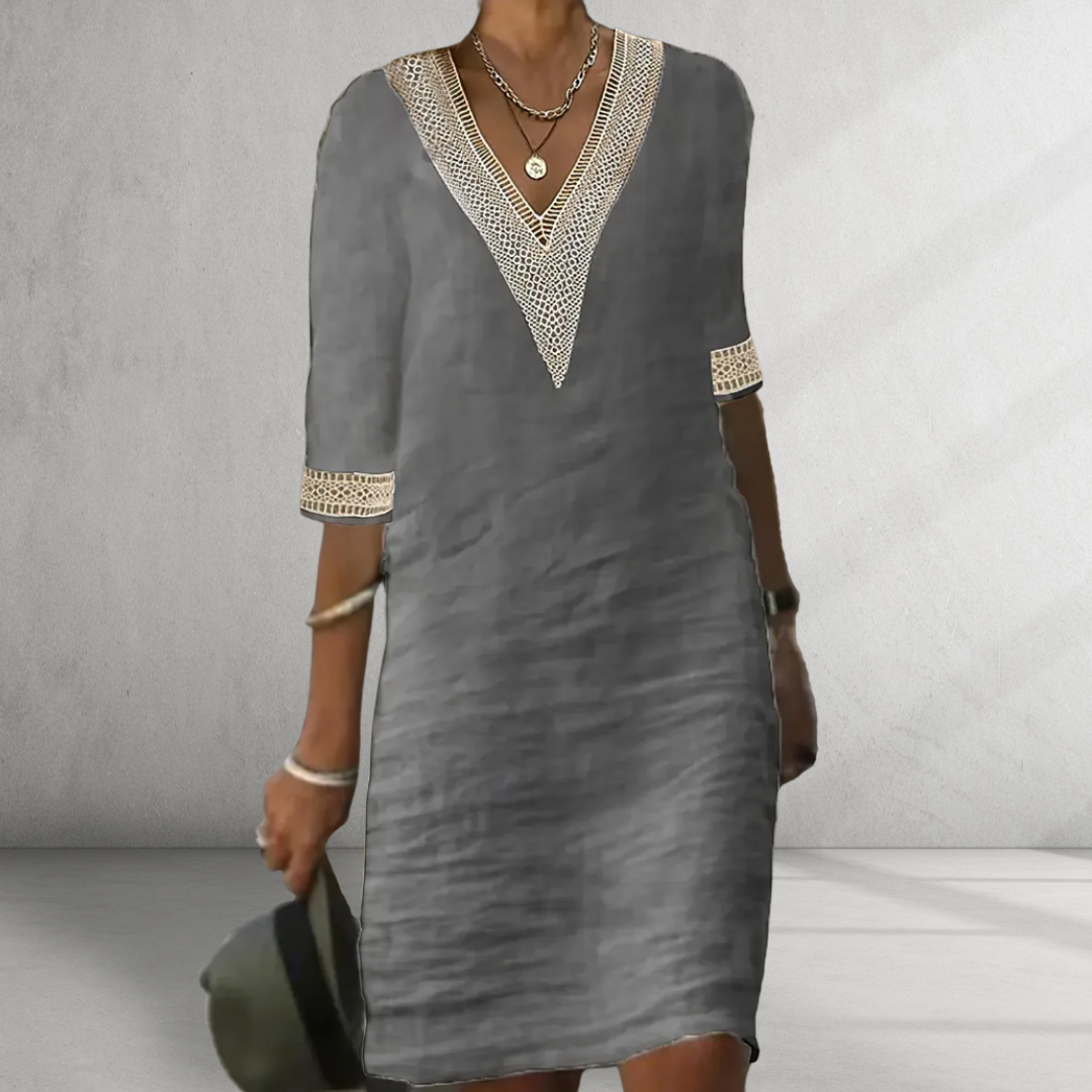 Novirea™ | Baumwoll-Leinen Sommerkleid