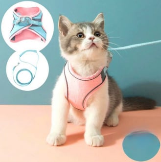 PawGuard Harness - Bequemes Katzengeschirr mit reflektierenden Streifen für sichere Nächte