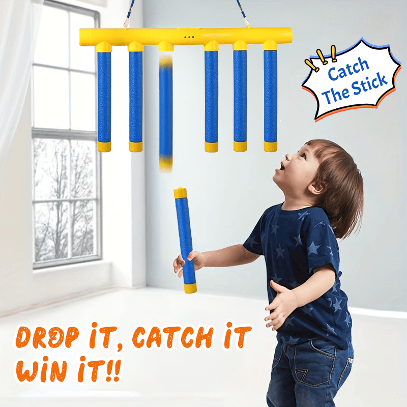 Catch the Stick Spielzeug für Kinder, interaktives Reaktionsspiel mit fallenden Stäben, pädagogisches Lernspiel zur Förderung von Konzentration und Hand-Auge-Koordination