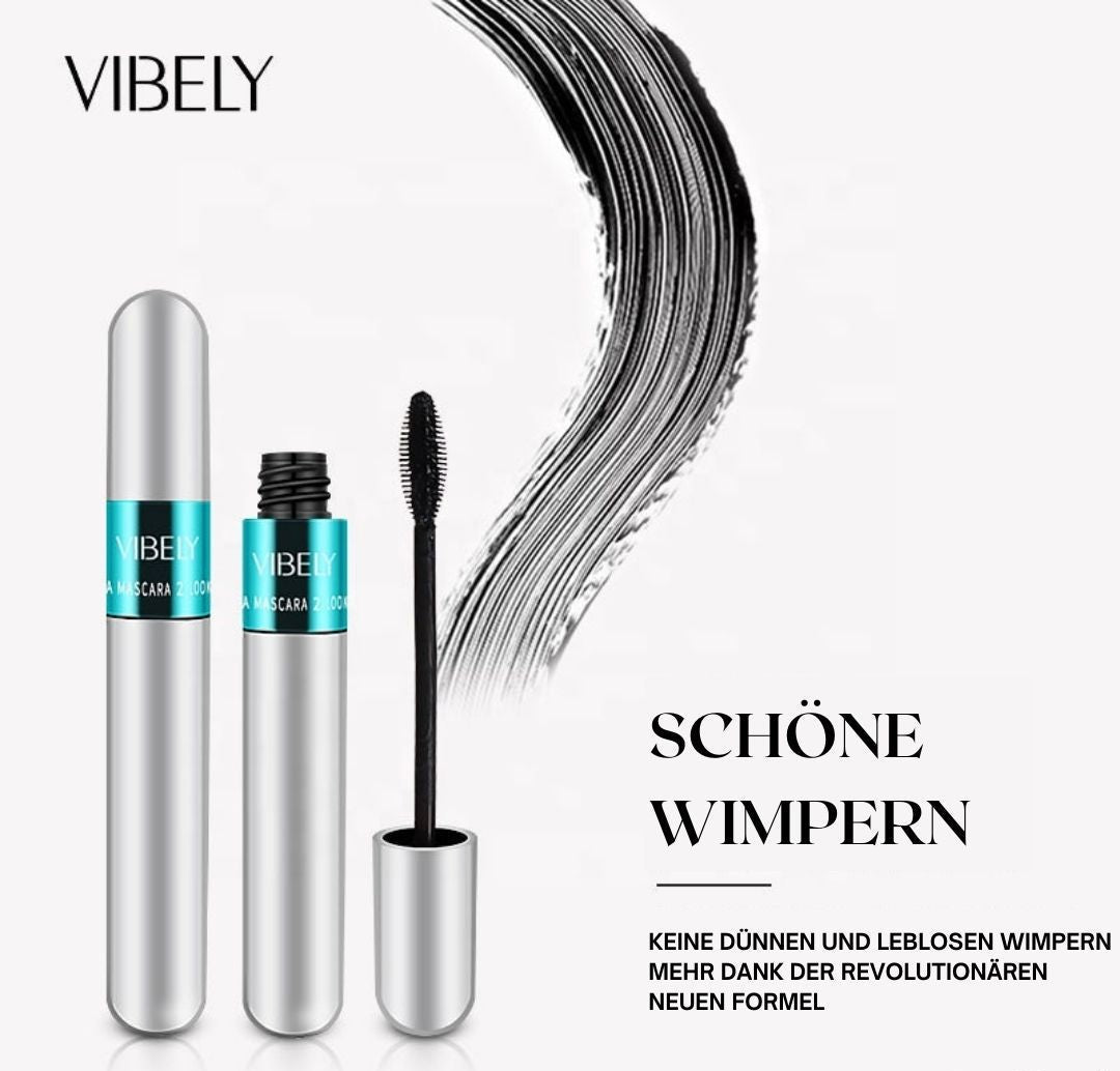 4D Silk Fiber Mascara wasserfest, langanhaltende Wimperntusche für voluminöse und verlängerte Wimpern, Make-up Mascara für Damen